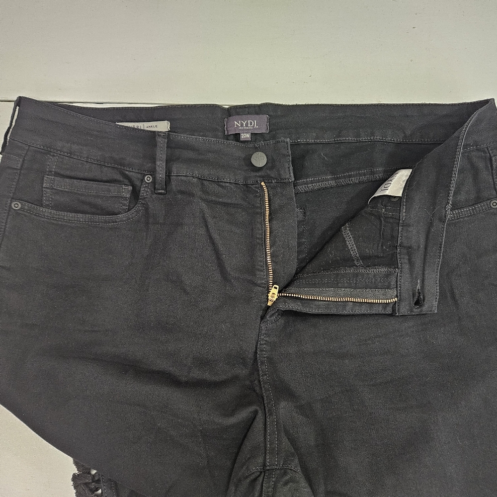 NYDJ Sheri Ankle Black Fringe Pants Womens Size 20W - Picture 9 of 14